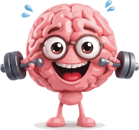 App blocker with rewards — BrainWin mascot lifting weights to earn screen time points