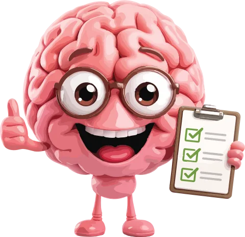 Get Things Done App — BrainWin mascot working through a daily checklist that earns rewards